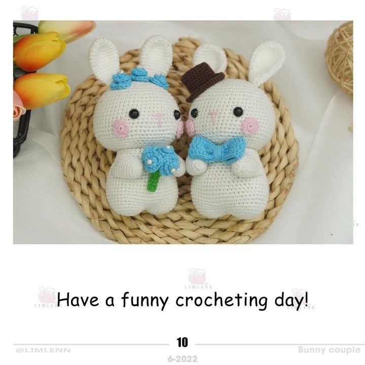 free crochet pattern white rabbit flower bow