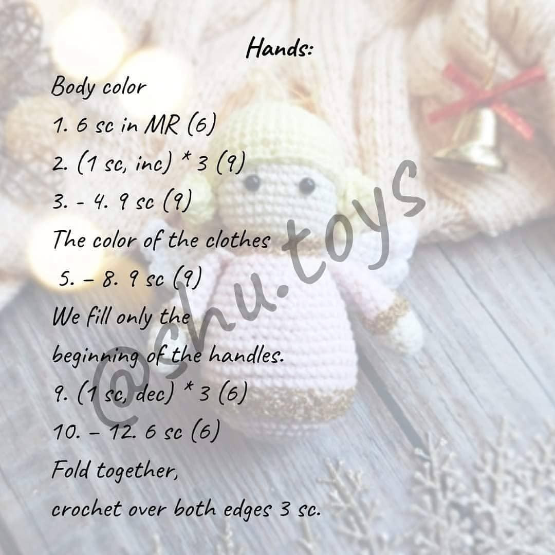 free crochet pattern winged blonde christmas doll