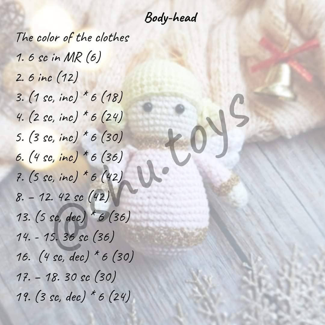 free crochet pattern winged blonde christmas doll