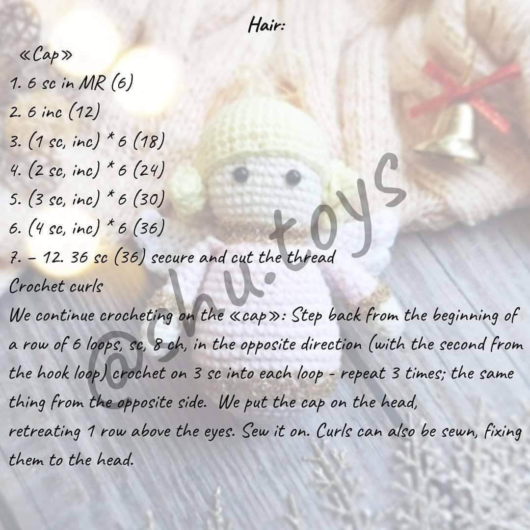 free crochet pattern winged blonde christmas doll