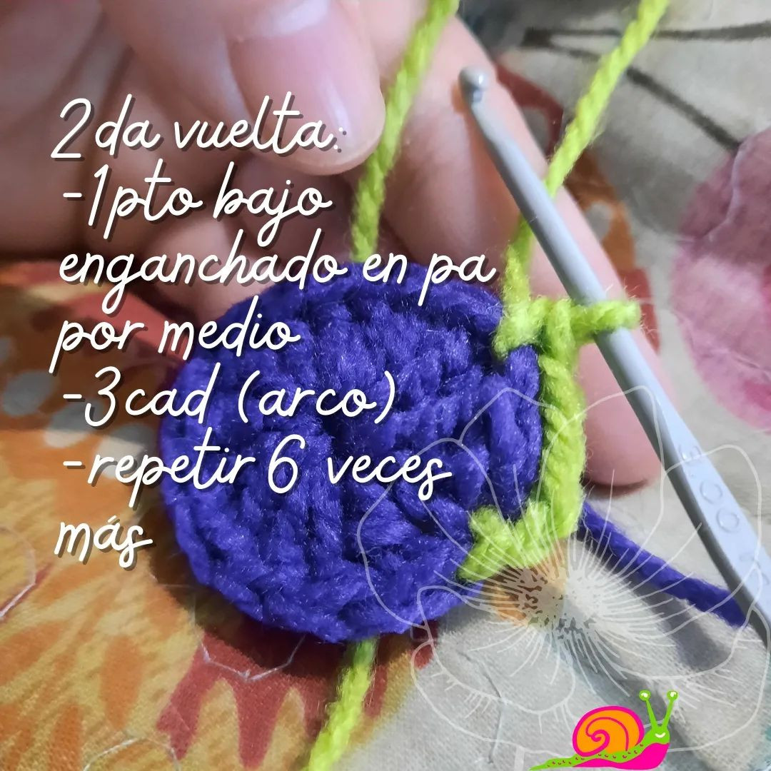 free crochet pattern with seven petals and stamens