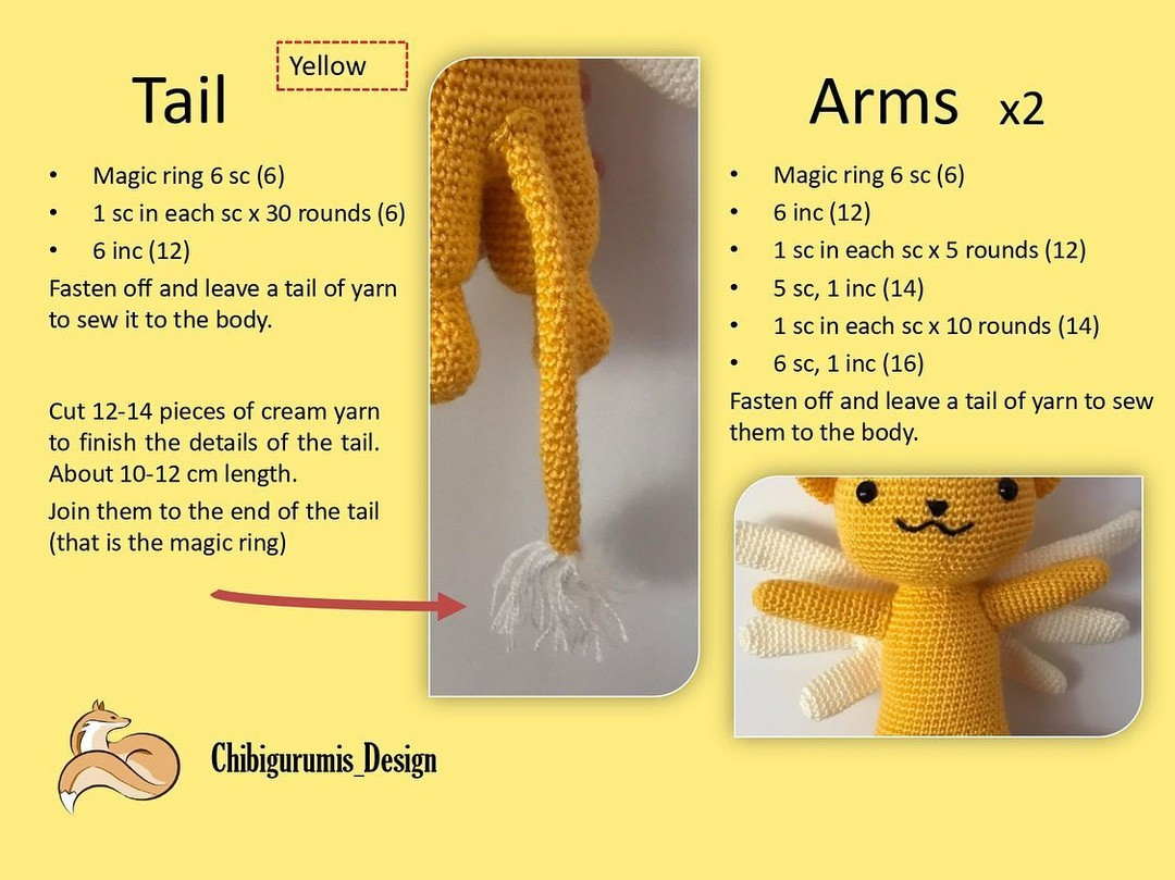 free crochet pattern yellow fox.