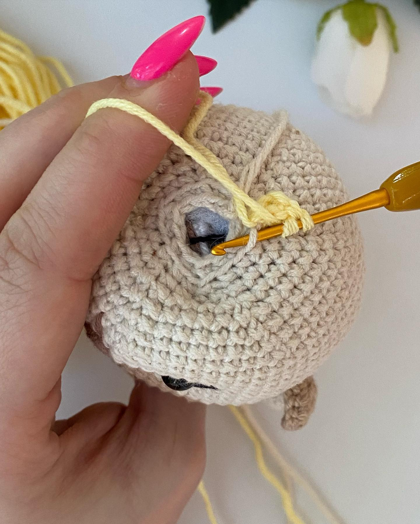 free crochet rattle deer.