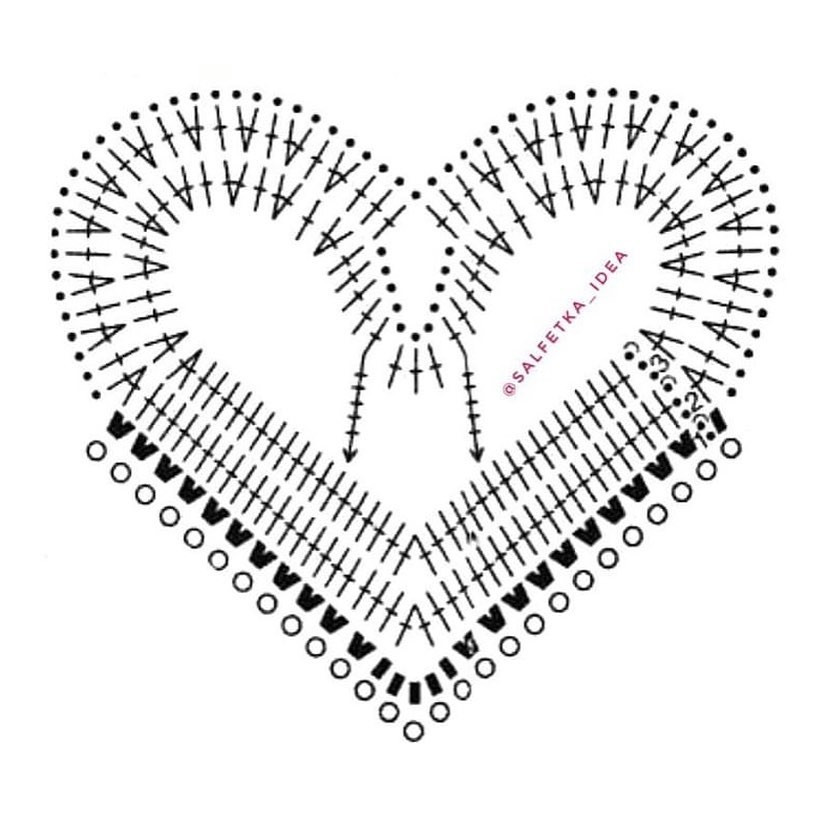 free crochet seamless heart-shaped pattern