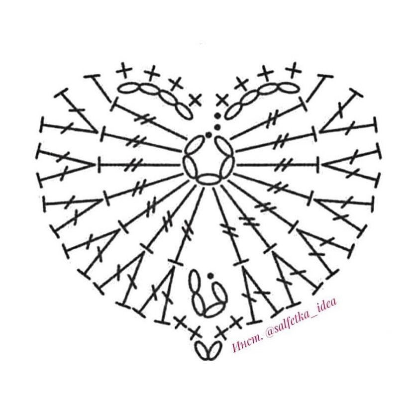 free crochet seamless heart-shaped pattern