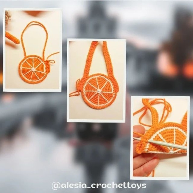 free pattern orange bag