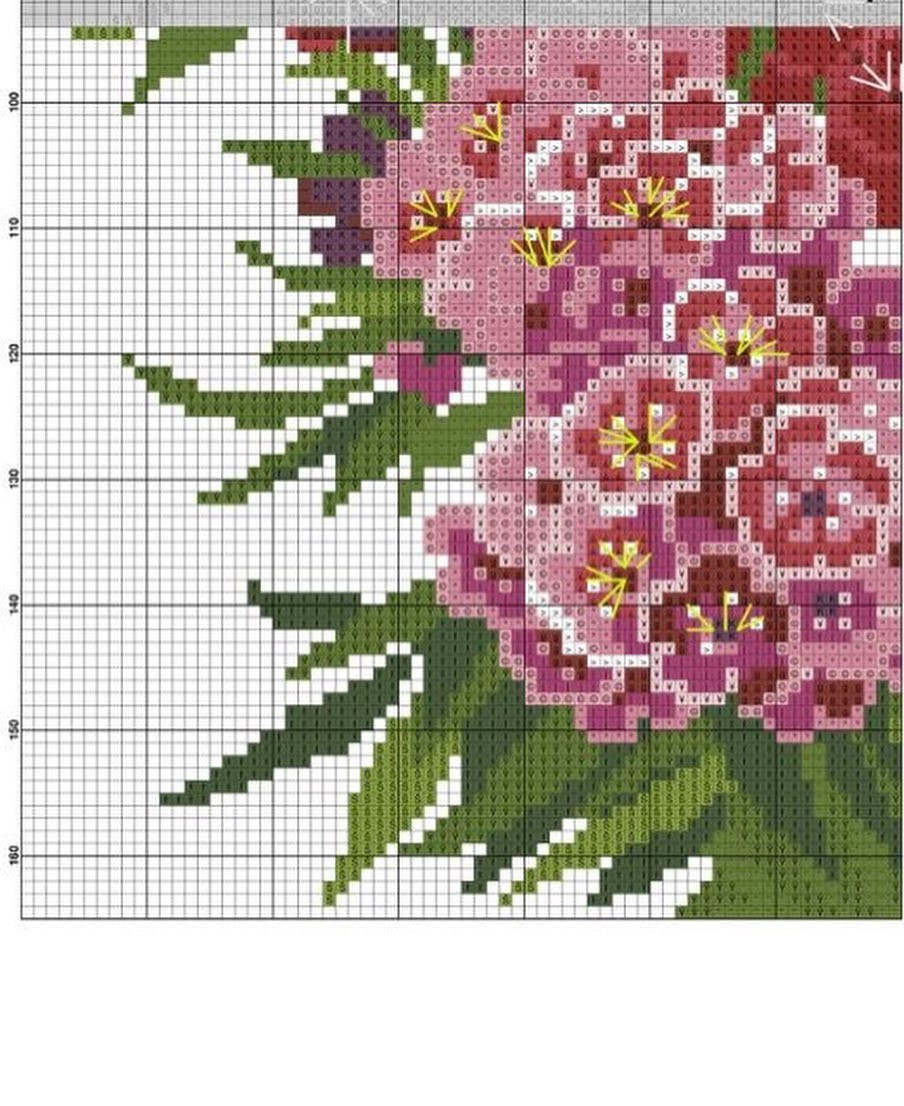 Geometric Crochet Chart Flower Inflorescence