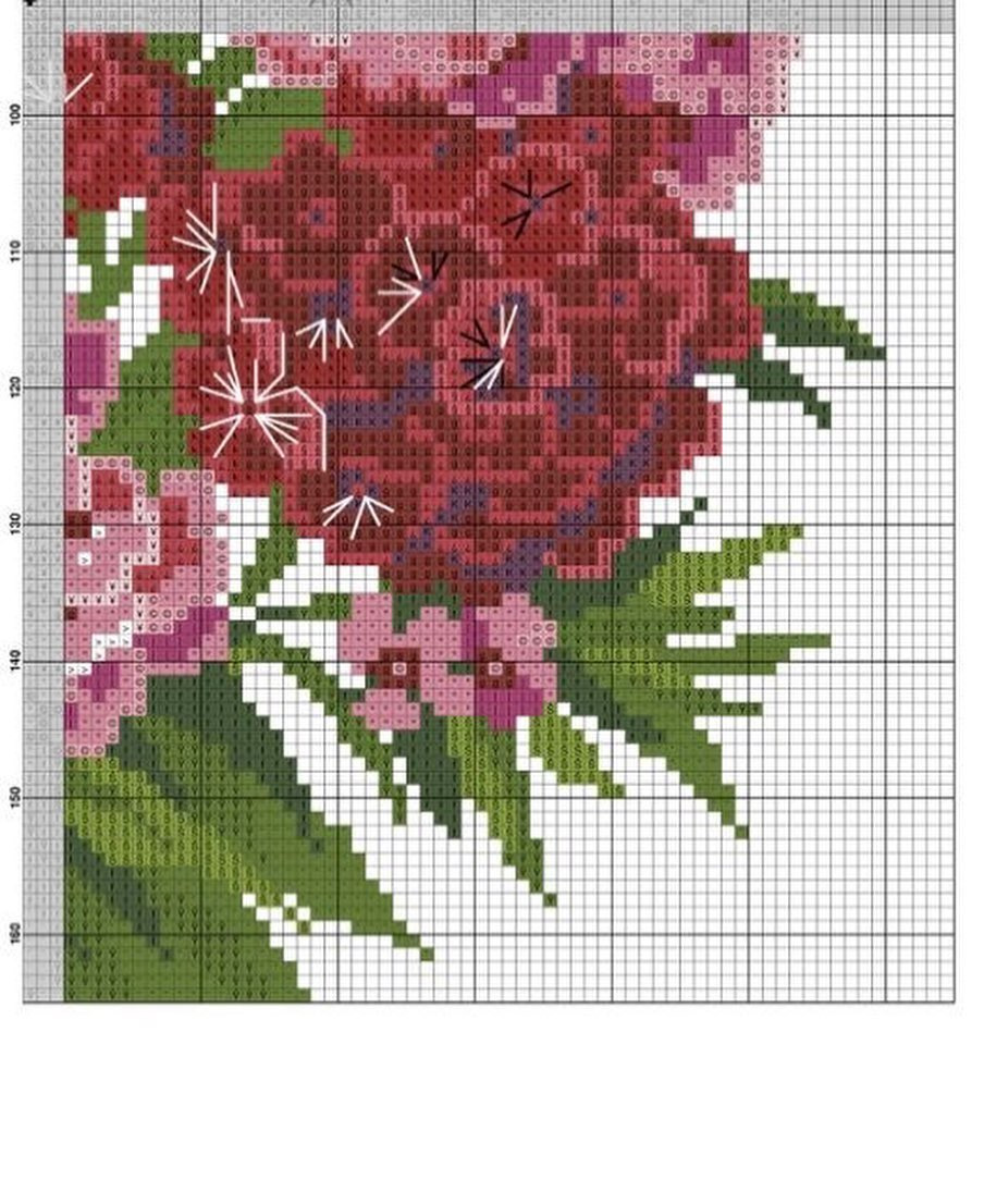 Geometric Crochet Chart Flower Inflorescence