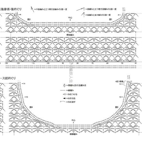 Geometric Crochet Chart milky, airy sweater.