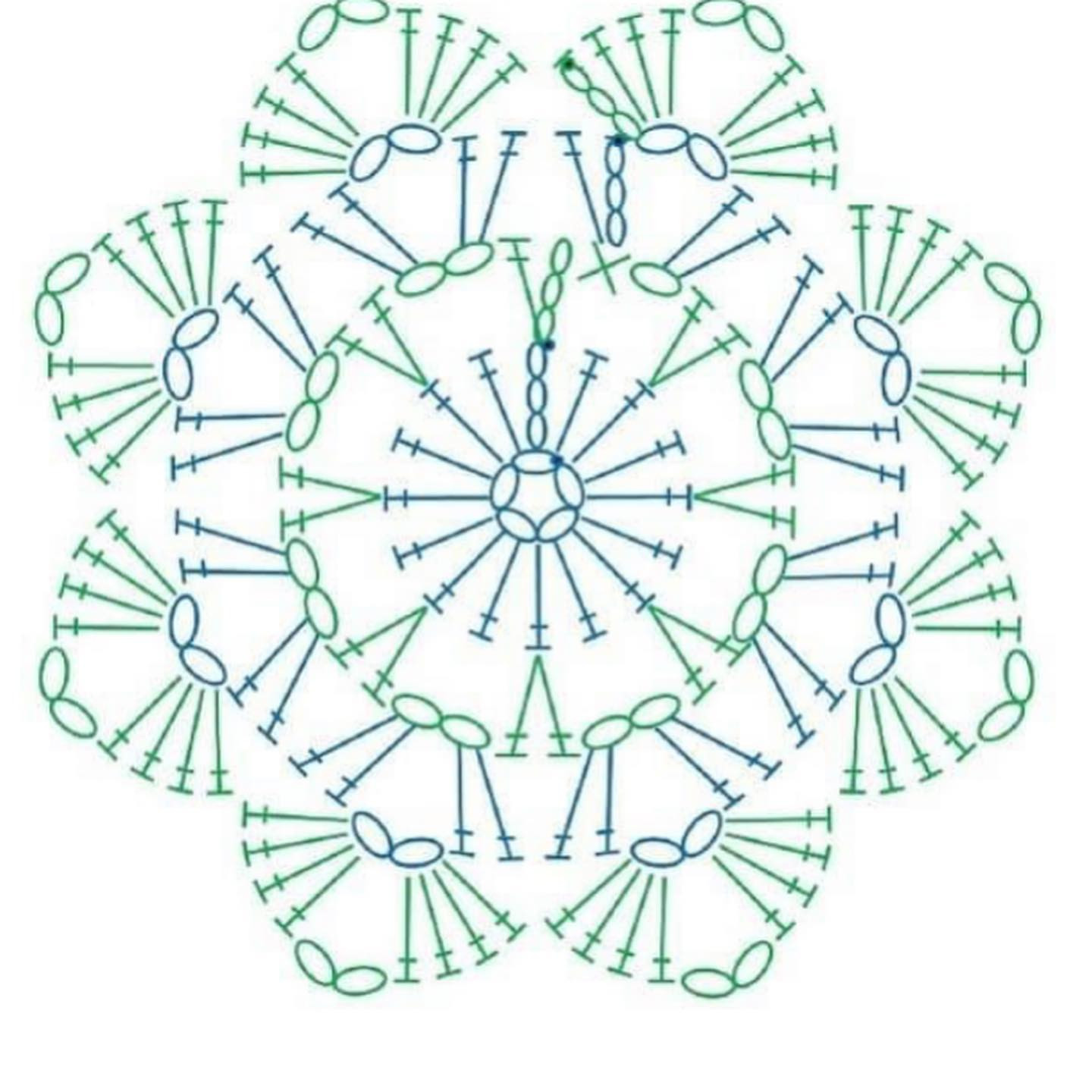 Geometric Crochet pattern 12-pointed circle