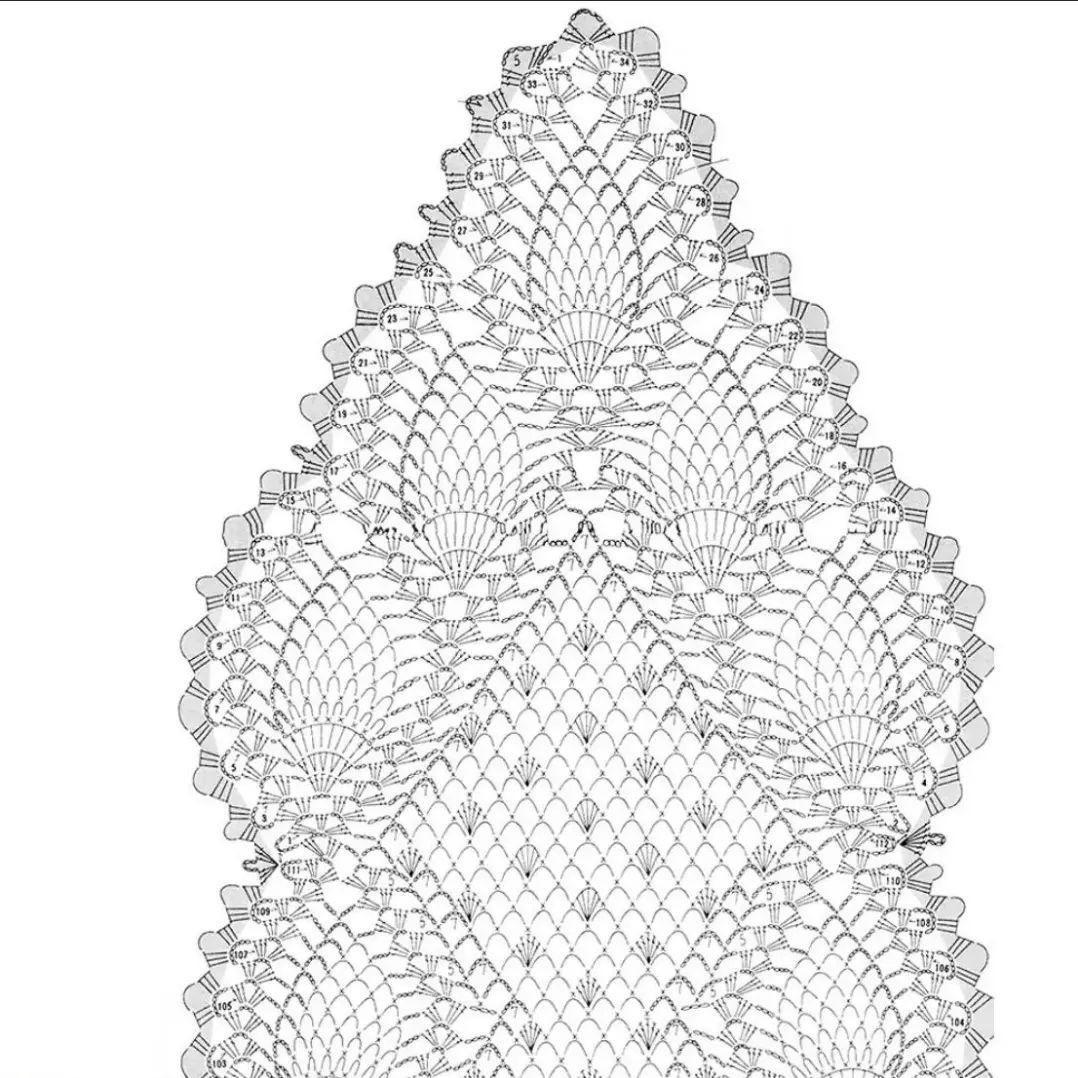 Geometric Crochet pattern diamond tablecloth