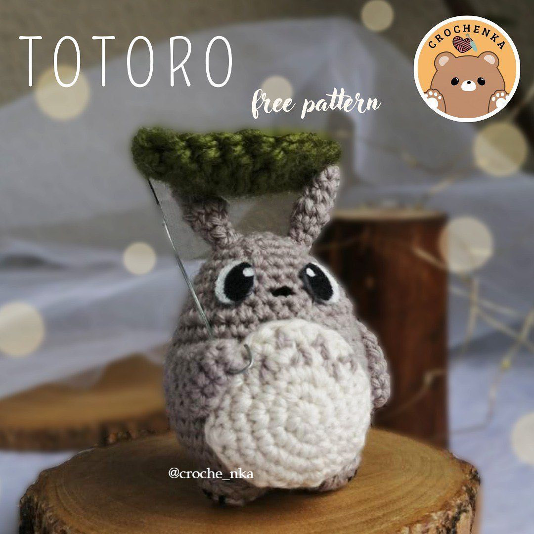 gray totoro, white belly crochet pattern