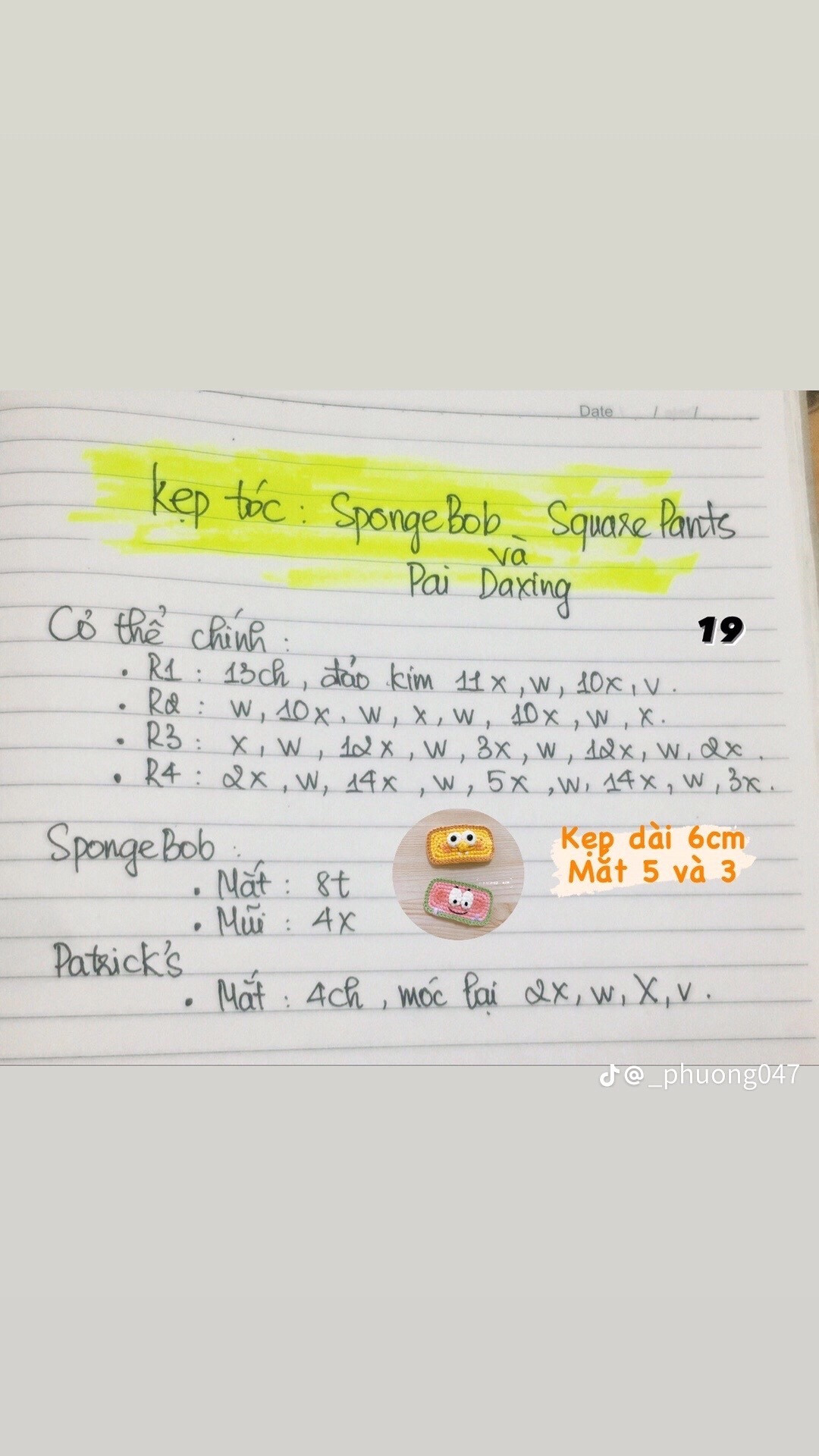 kẹp tóc spongebob square pants và pai daxing