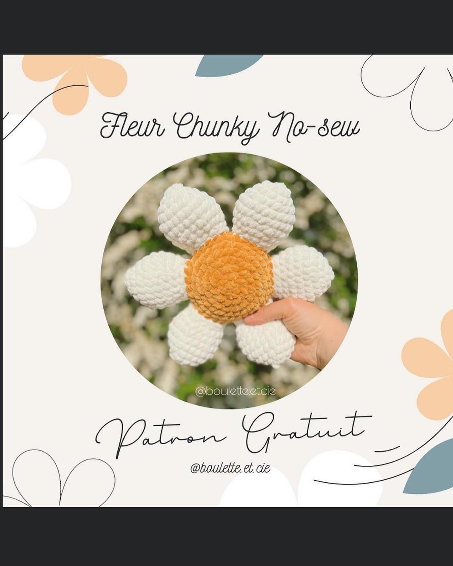 no-sew chunky flower crochet pattern