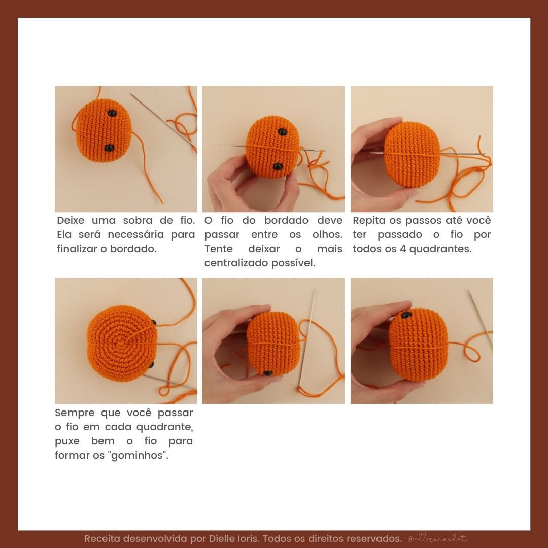 orange pumpkin, black eyes and mouth crochet pattern