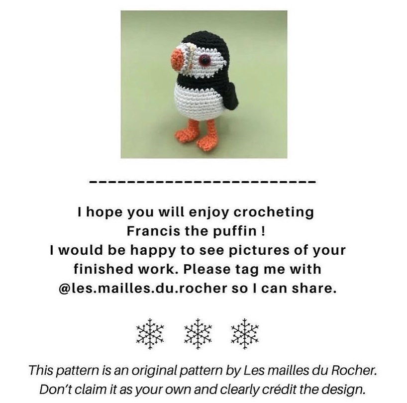 polar animals francis the puffin crochet pattern