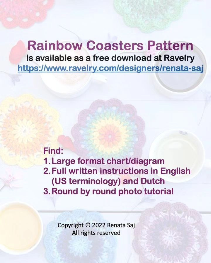 rainbow coasters pattern