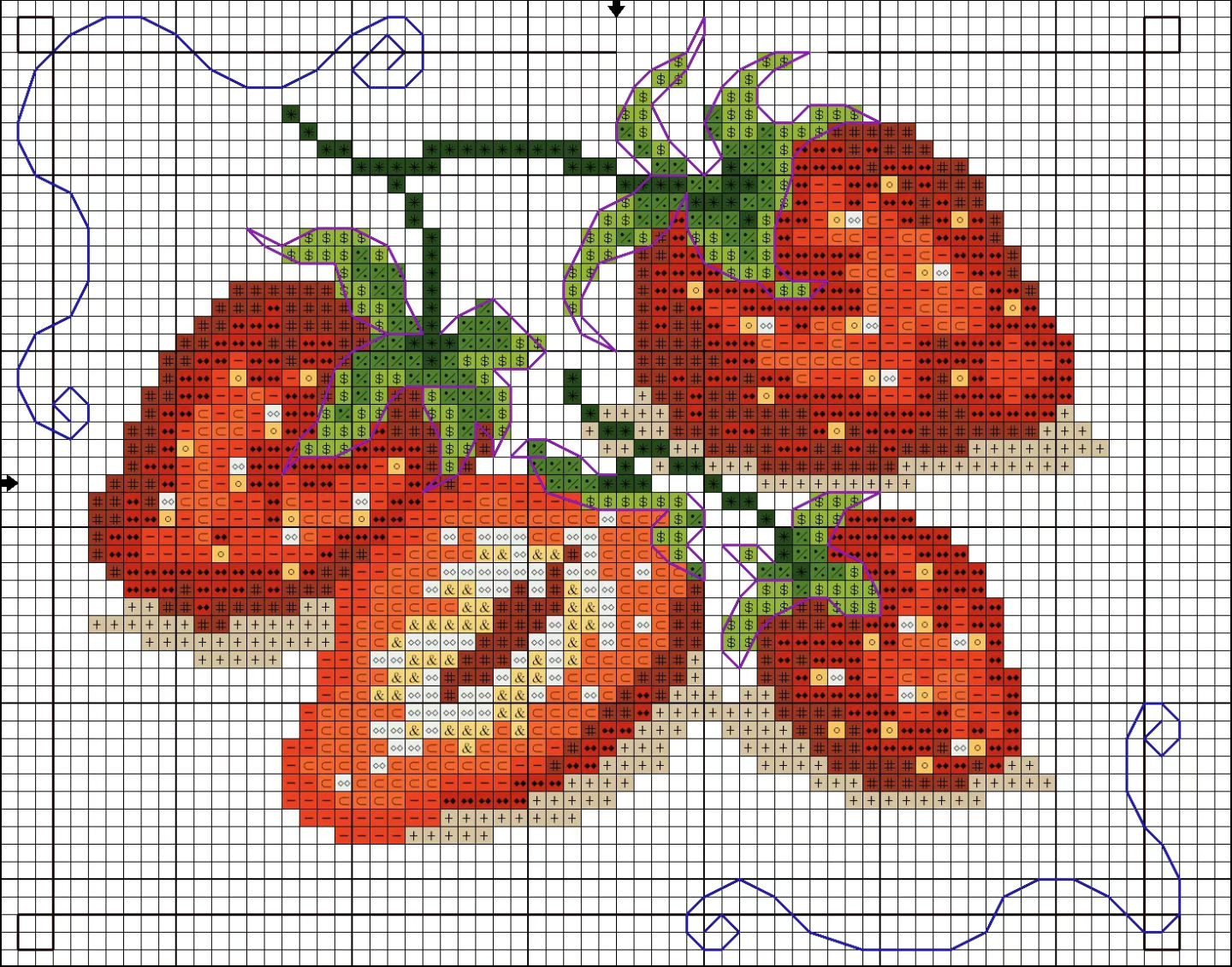 red strawberry 2d free crochet pattern