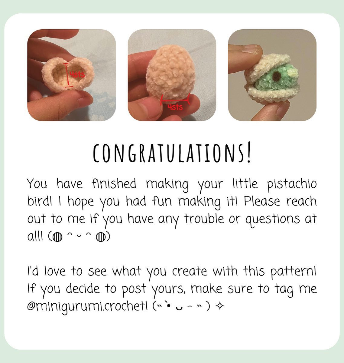 small pistachio crochet pattern