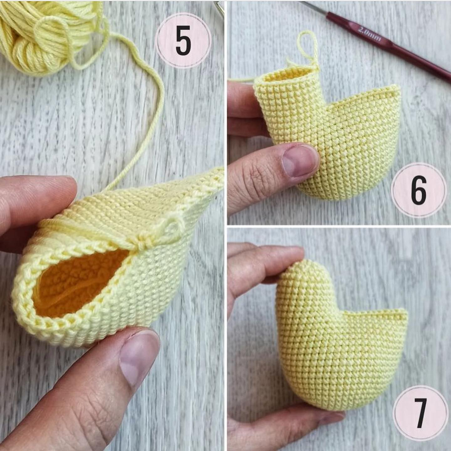 yellow chicken purple beak crochet pattern