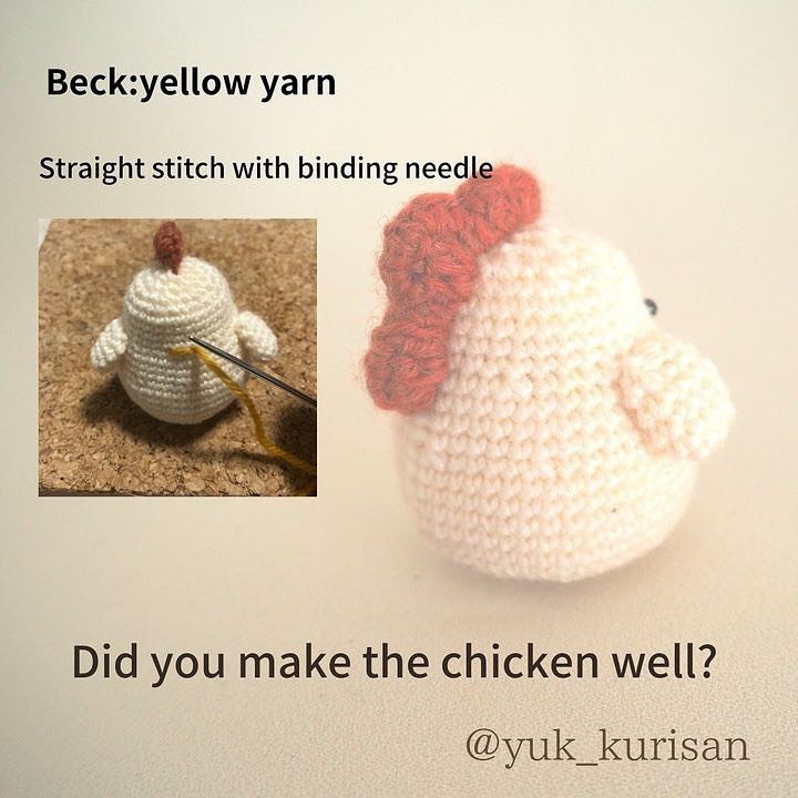 yellow chicks, orange beak, red crest crochet pattern