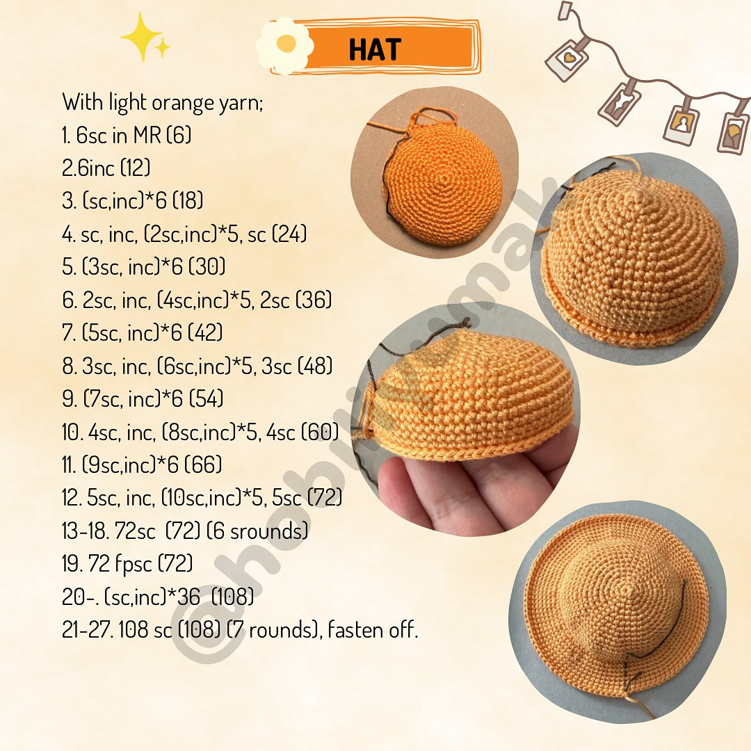 yellow hat, yellow bow, free crochet pattern