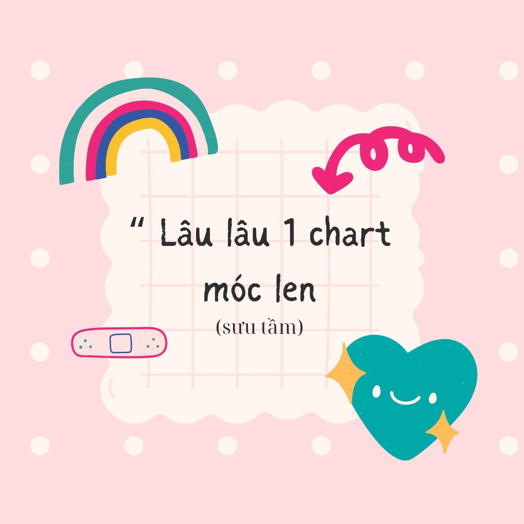 5 mẫu chart, Chart móc len mực choáy nắng, móc khóa thỏ, cá không xấu larva chart bé nấm.