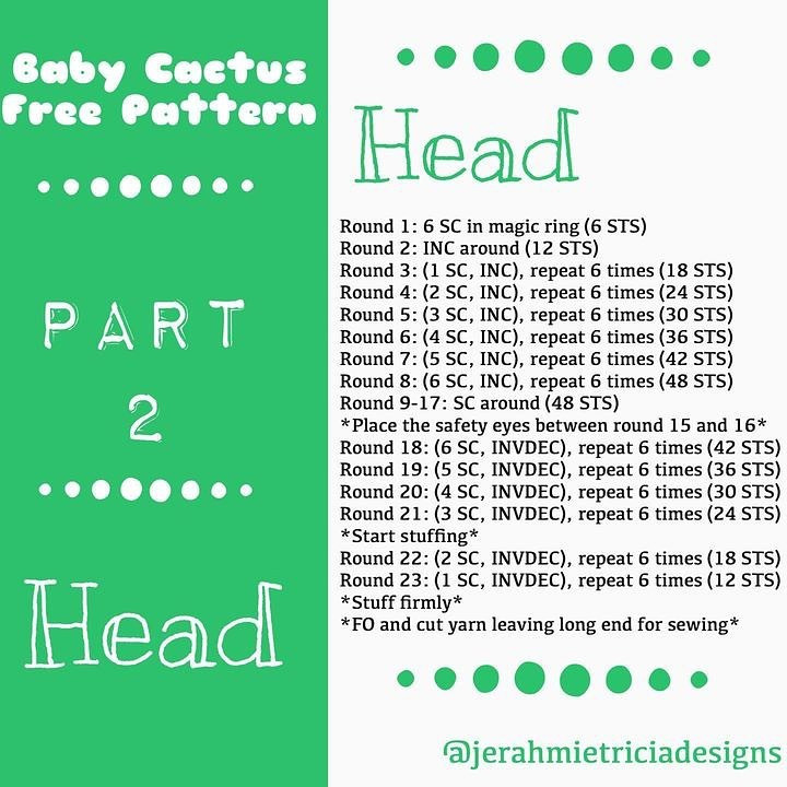 baby cactus free pattern part 1