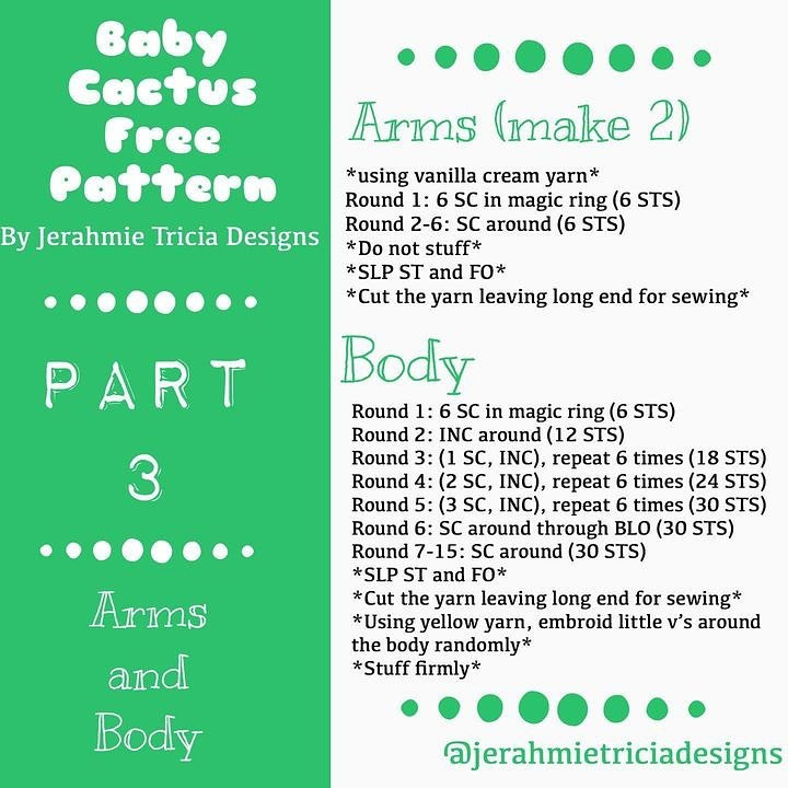 baby cactus free pattern part 1