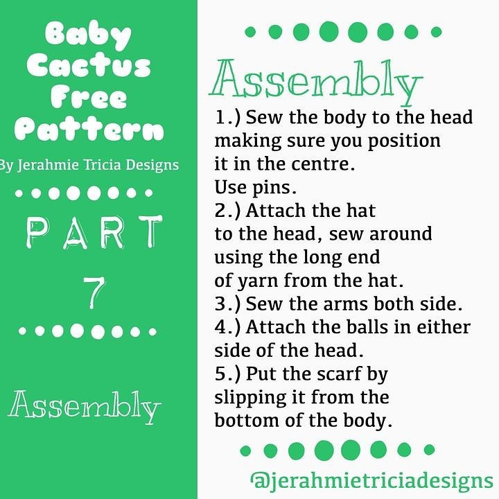 baby cactus free pattern part 1