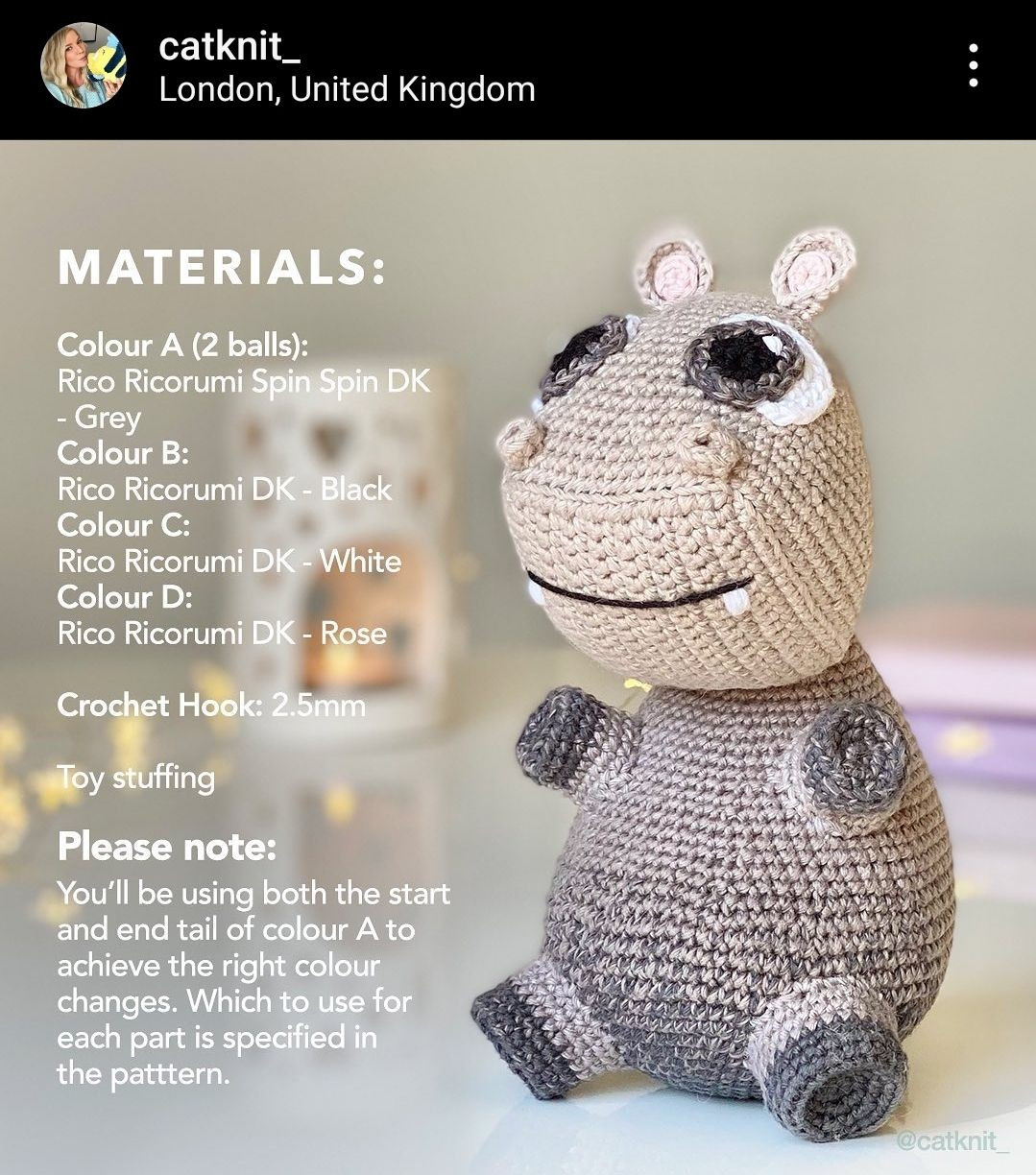 baby hippo free pattern