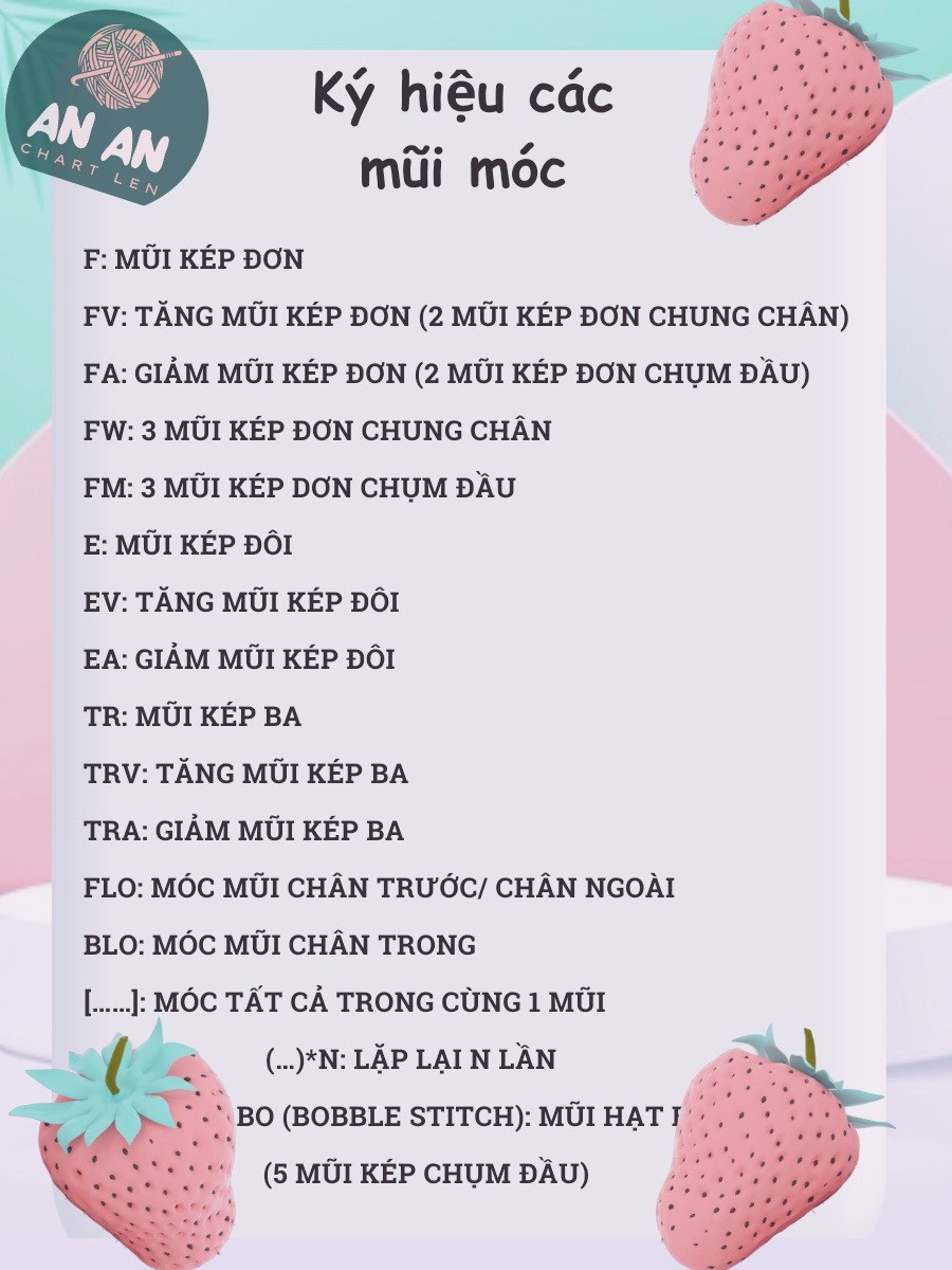 Các ký hiệu mũi móc thường gặp.