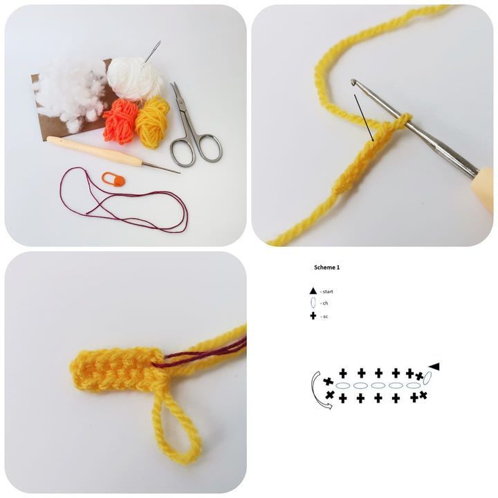 candy corn crochet pattern, white, yellow, orange