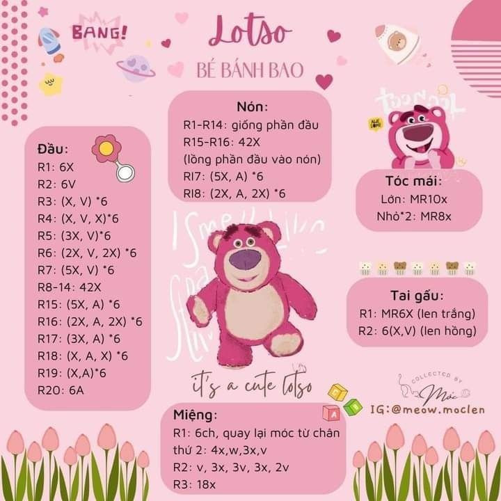 Chart móc bé bánh bao lotso