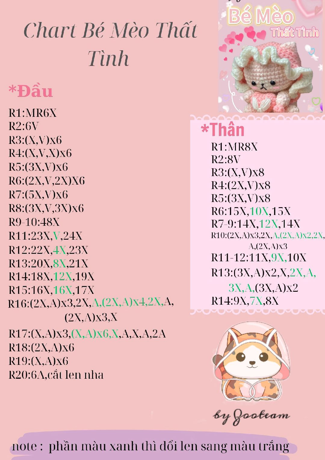 Chart móc bé mèo thất tình.