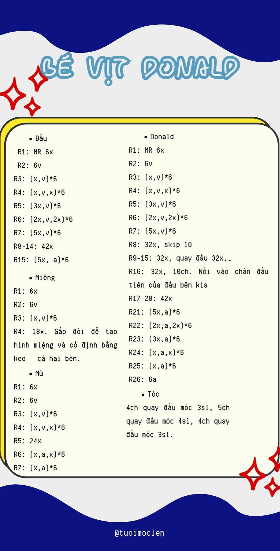 chart móc bé vịt donald