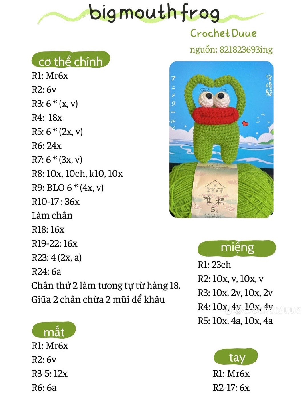 chart móc big mouth frog.