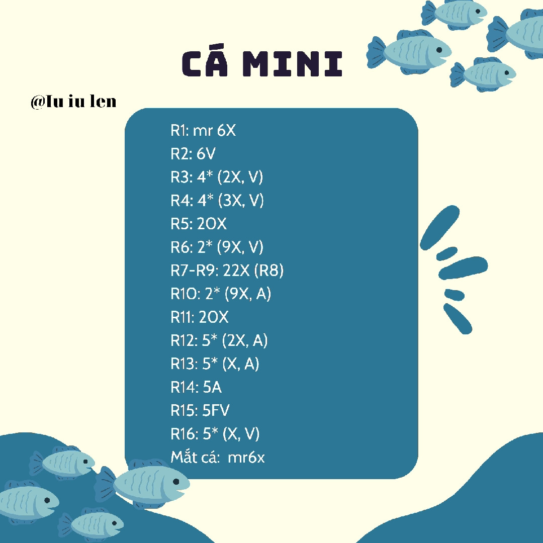 chart móc cá mini mắt màu trắng