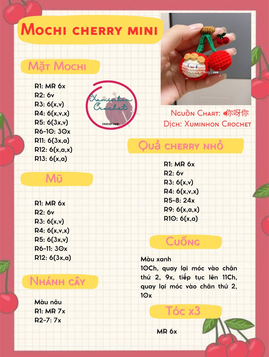 chart móc chochi cherry mini