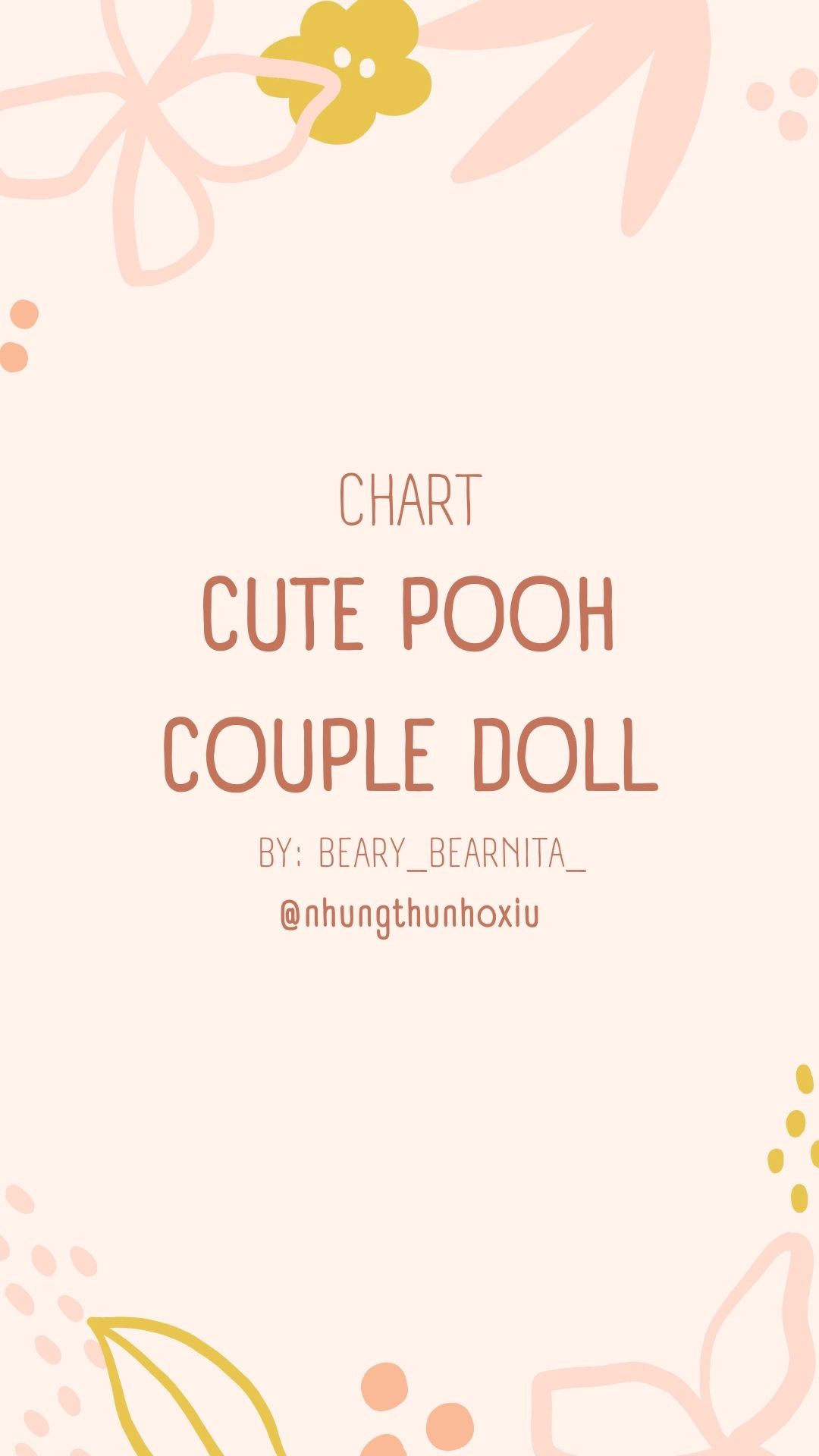 chart móc cute pooh, couple doll, phần một 1.