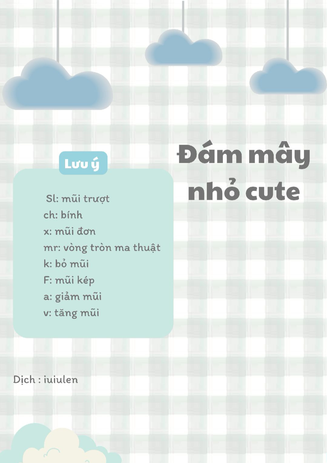 chart móc Đám mây nhỏ cute