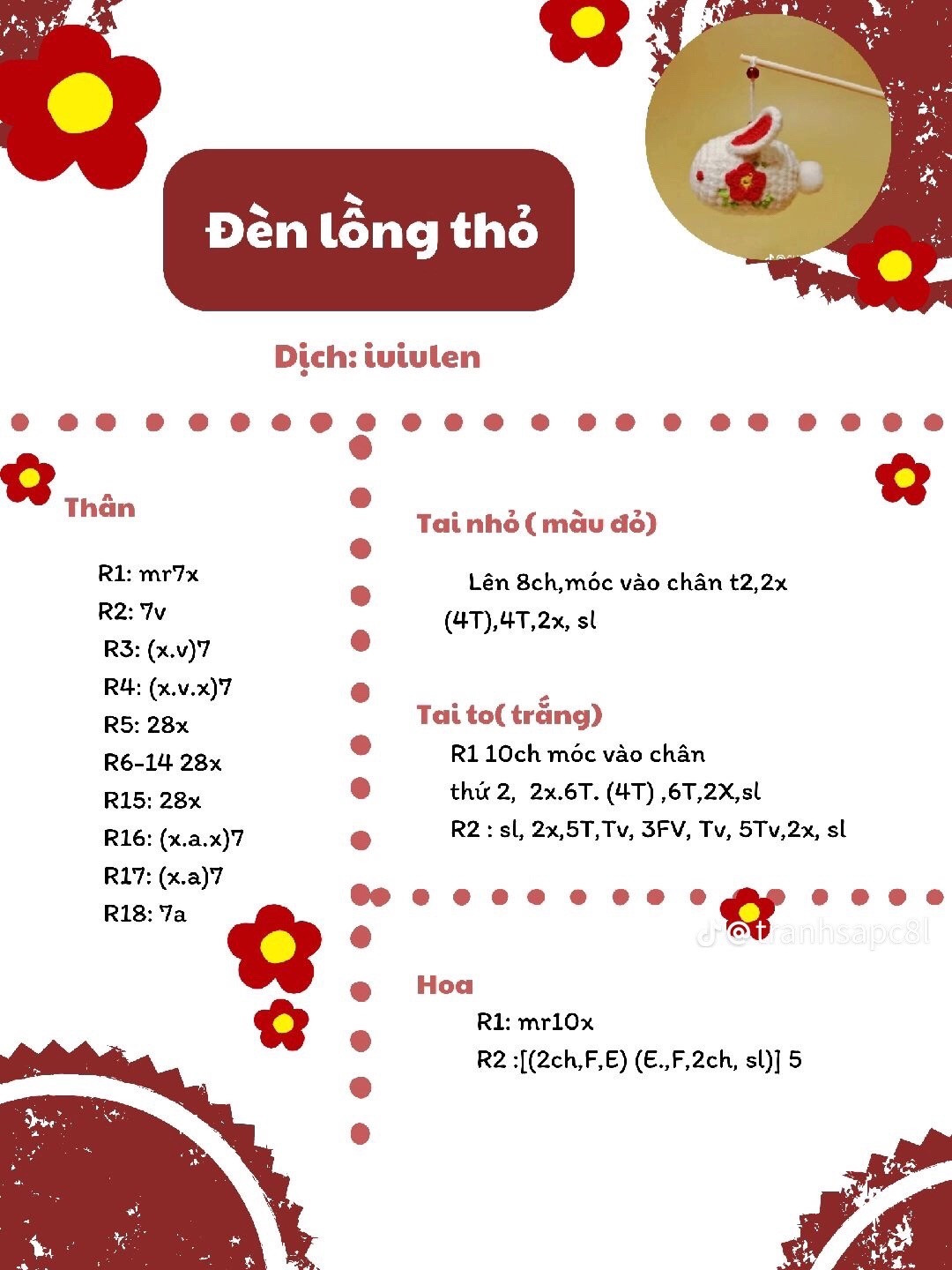 chart móc đèn lồng thỏ