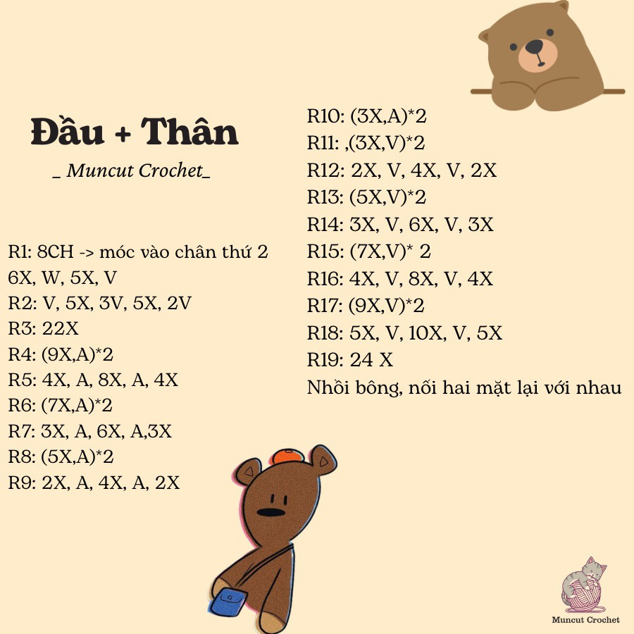 Chart móc gấu teddy mr been