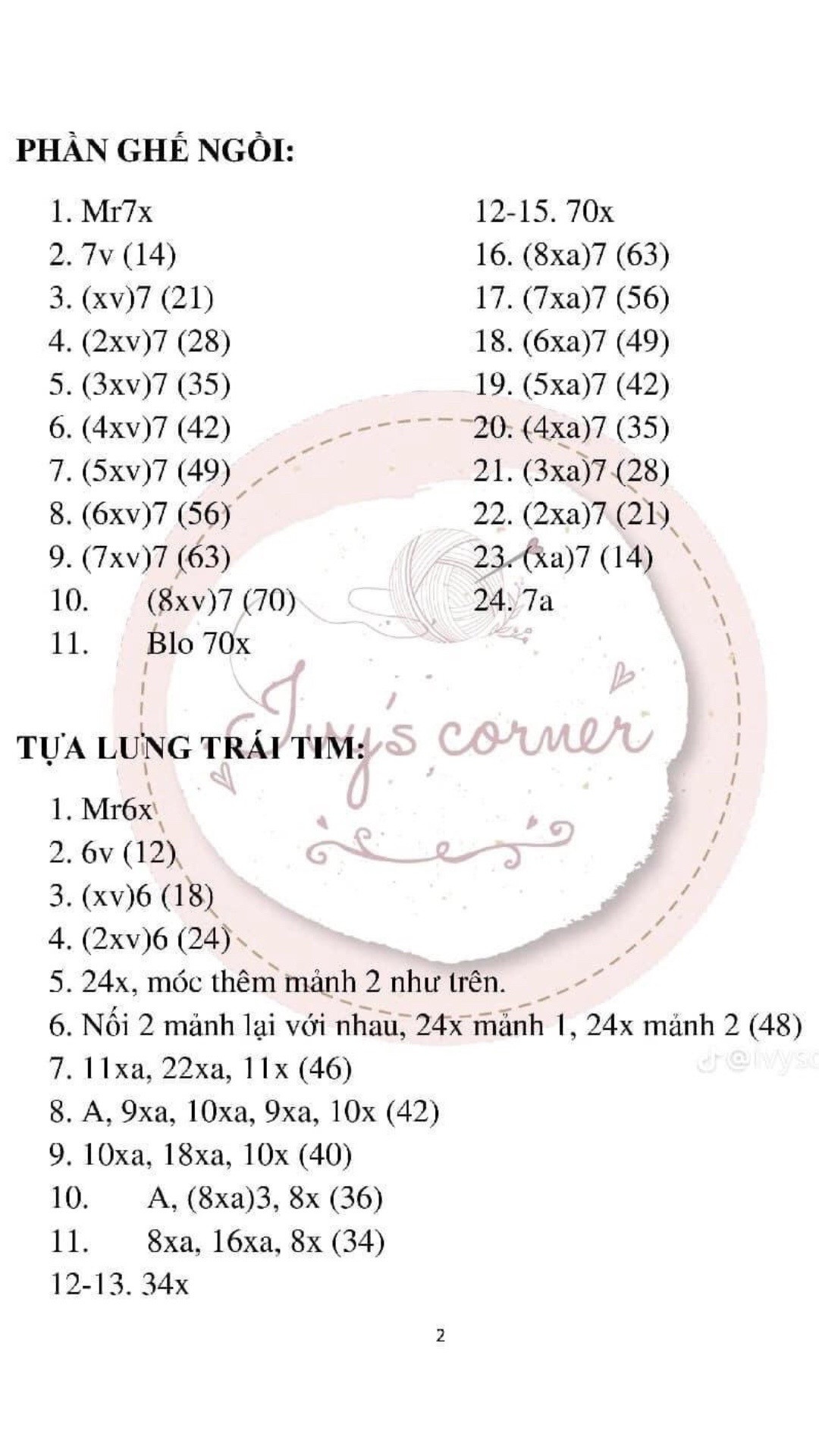 chart móc ghế trái tim