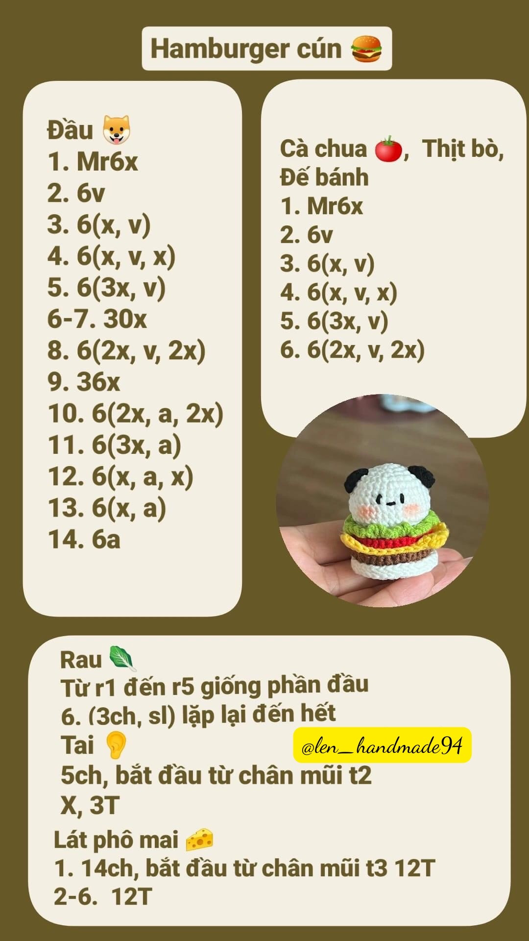 chart móc hamburger cún