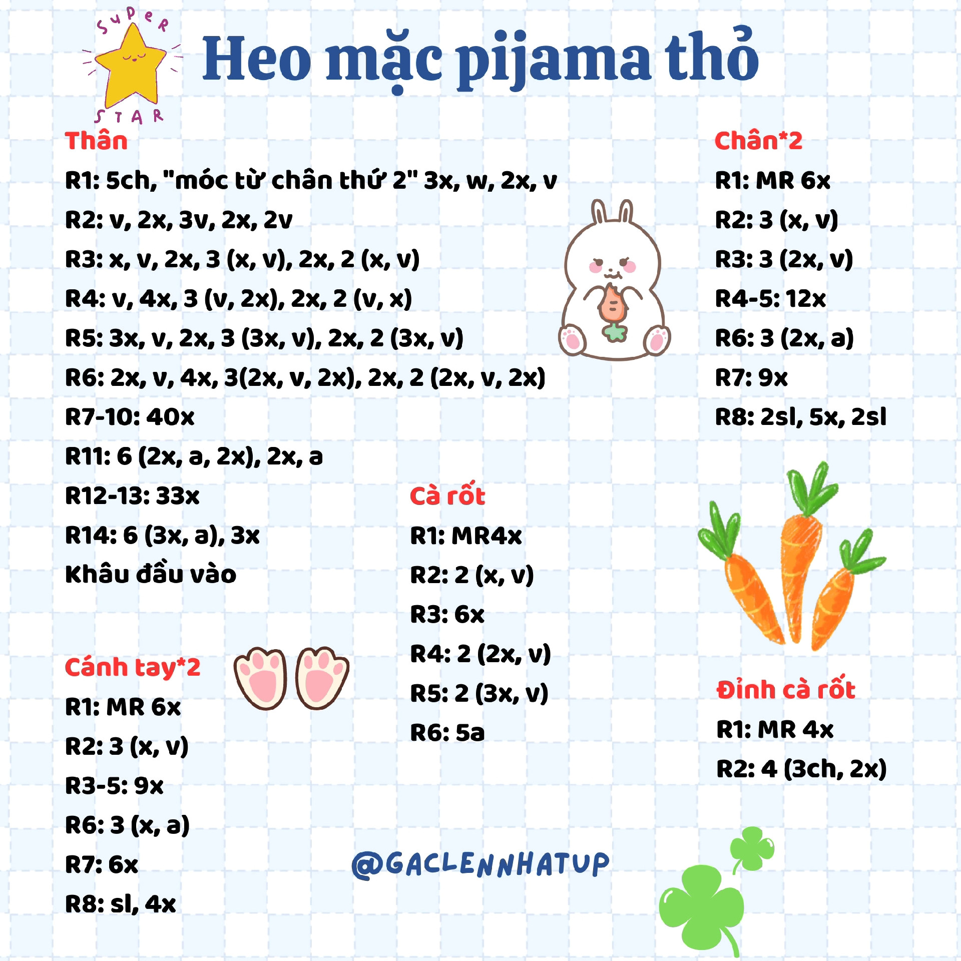 Chart móc heo mặc pijama thỏ