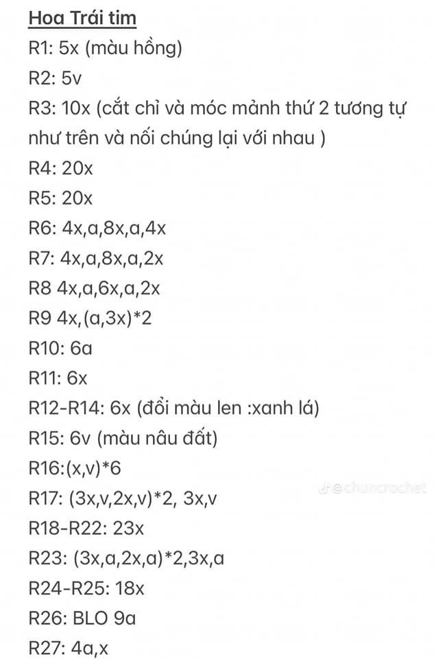 Chart móc Hoa trái tim, móc vịt củ quả, bánh pudding