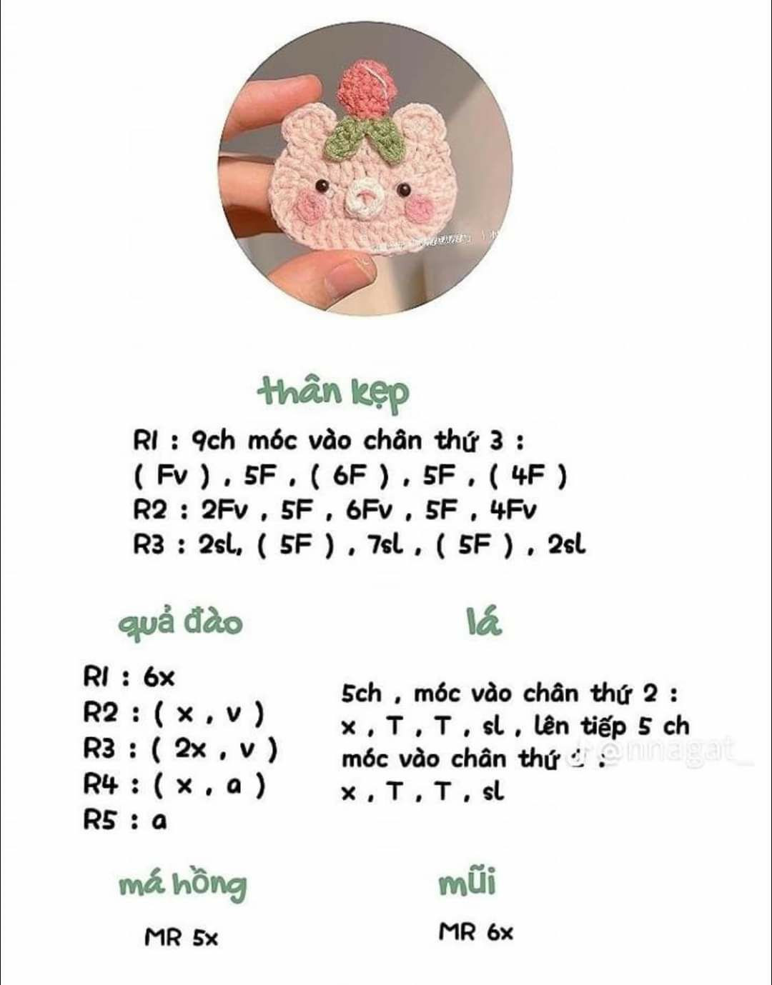 chart móc kẹp tóc hình bông hoa, chart móc kẹp tóc heo hồng, chart móc kẹp tóc thỏ. chart móc kẹp tóc gà.