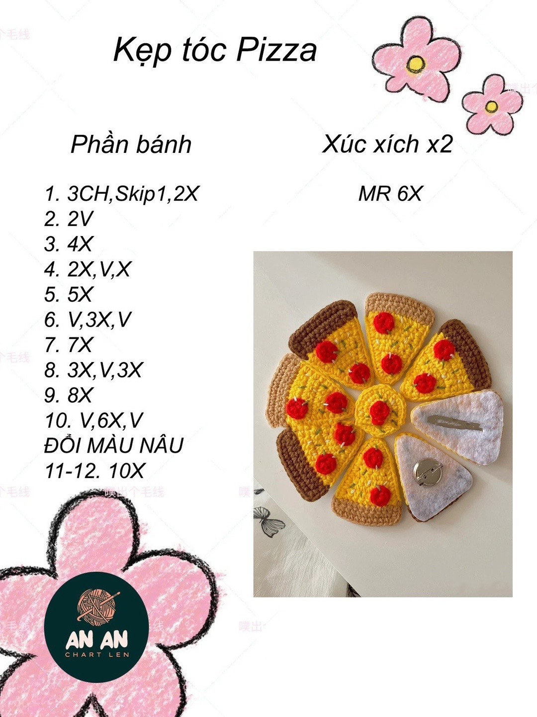 chart móc kẹp tóc pizza.