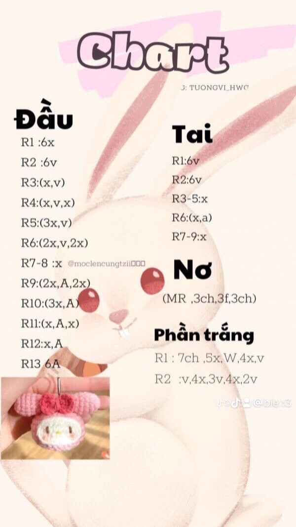 Chart móc khóa cinamon hồng nơ hồng.